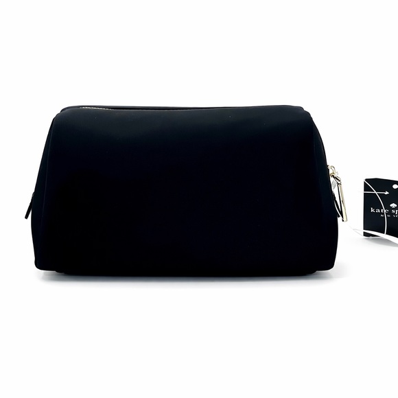 Kate Spade Black Nylon Cosmetic Bag Travel Makeup Pouch Organizer Designer Style - Picture 3 of 9